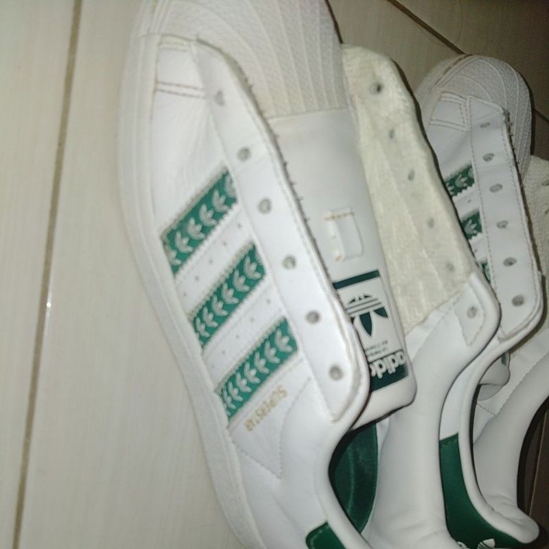 Sepatu Adidas Superstar Original White Green