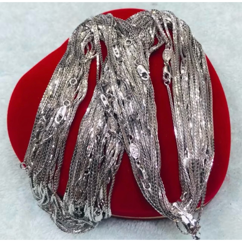 KALUNG POLOS ITALY SANTA PERAK925 LAPIS EMAS PUTIH ASLI KP001