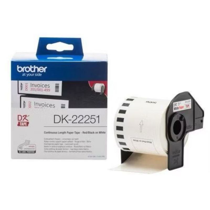 

Brother Label Tape DK-22251 Continuous Label Roll Black dan Red on White 62mm (15.24) - Original