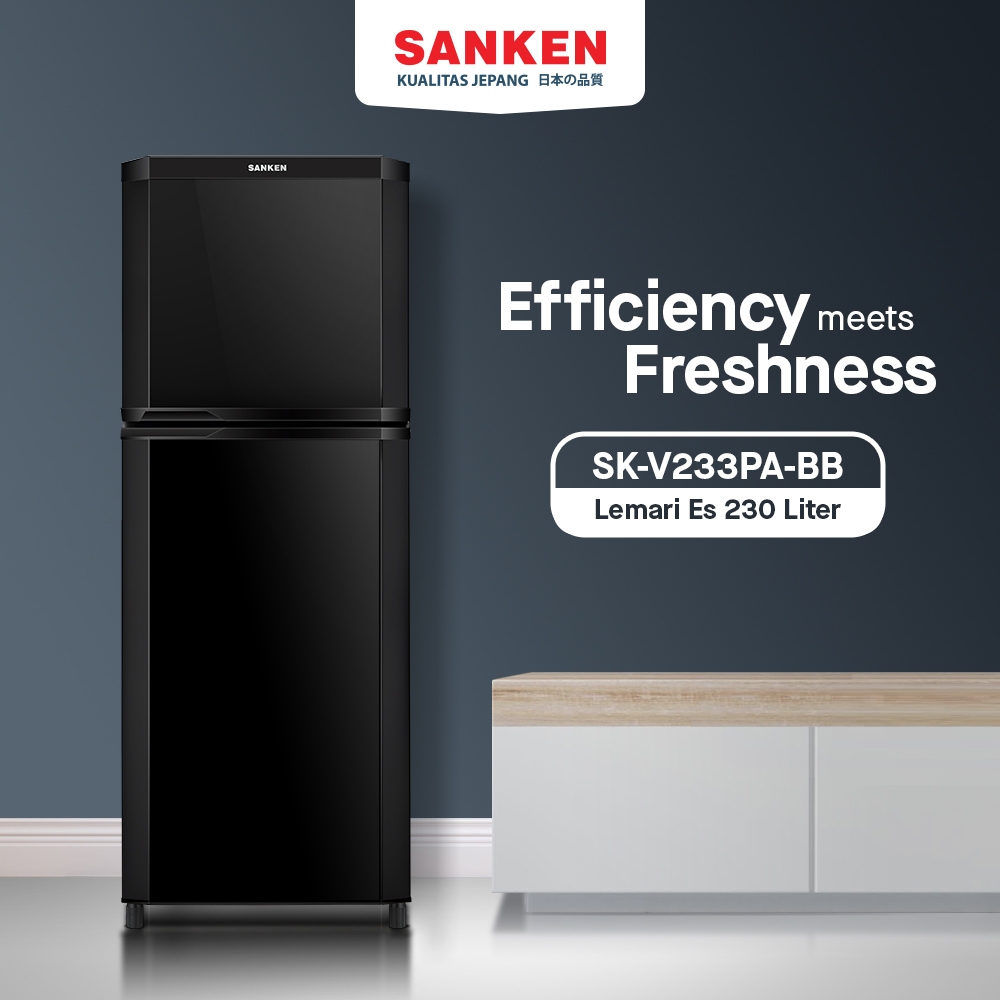 Sanken Kulkas 2 Pintu SK-V235PA-BB/SK-V233PA-BB Refrigerator 230 L