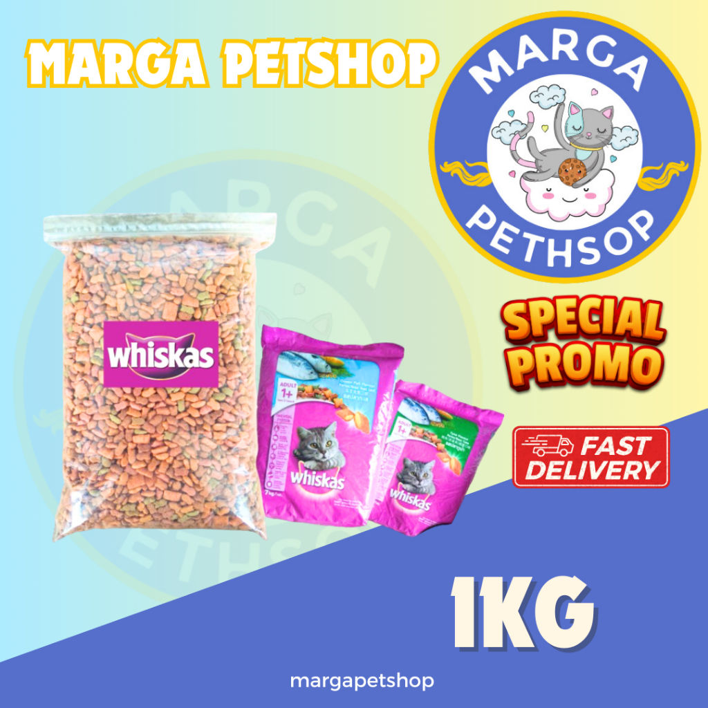 whiskas repack 1kg makanan kucing kering whiskas