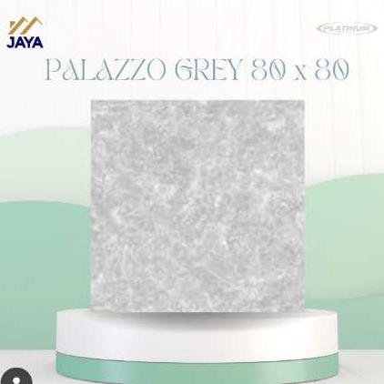 KERAMIK LANTAI GLOSSY HALUS PALAZZO GREY 80 X 80 PLATINUM