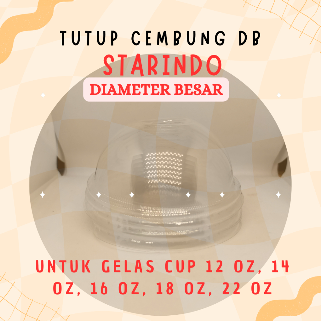 Tutup Lid Cembung Dom Cup diameter Besar 12/14/16/18/22 Oz Starindo
