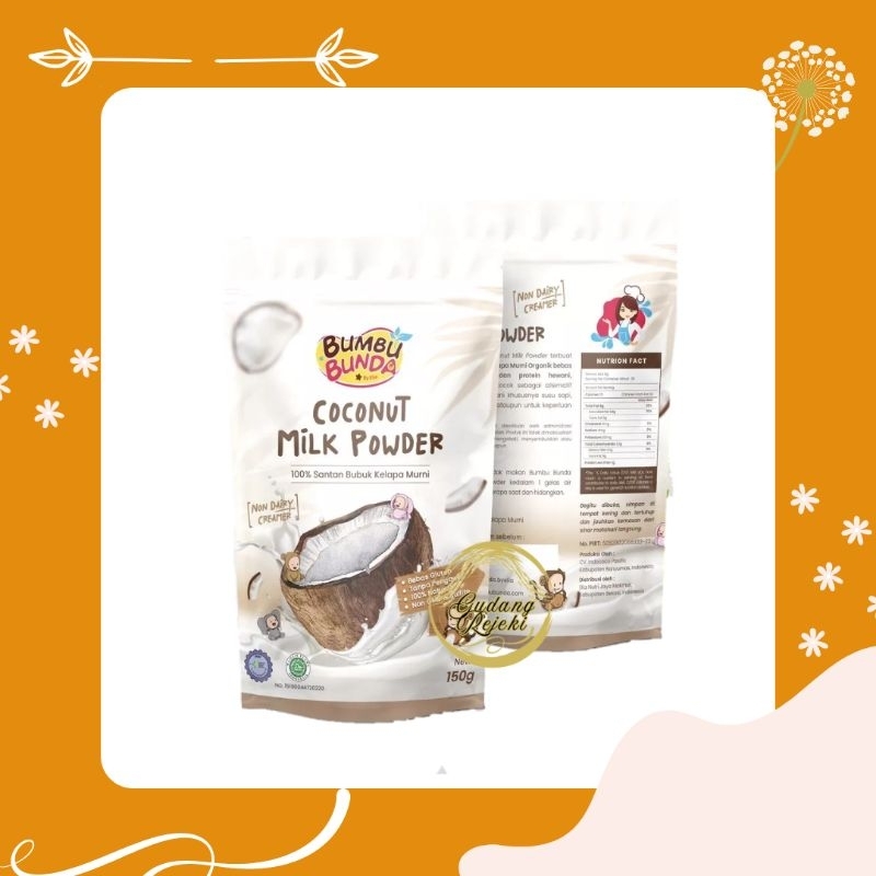 

COCONUT MILK POWDER BUMBU BUNDA BY ELIA SANTAN BUBUK KELAPA MURNI COCONUT POWDER SANTAN MPASI SANTAN