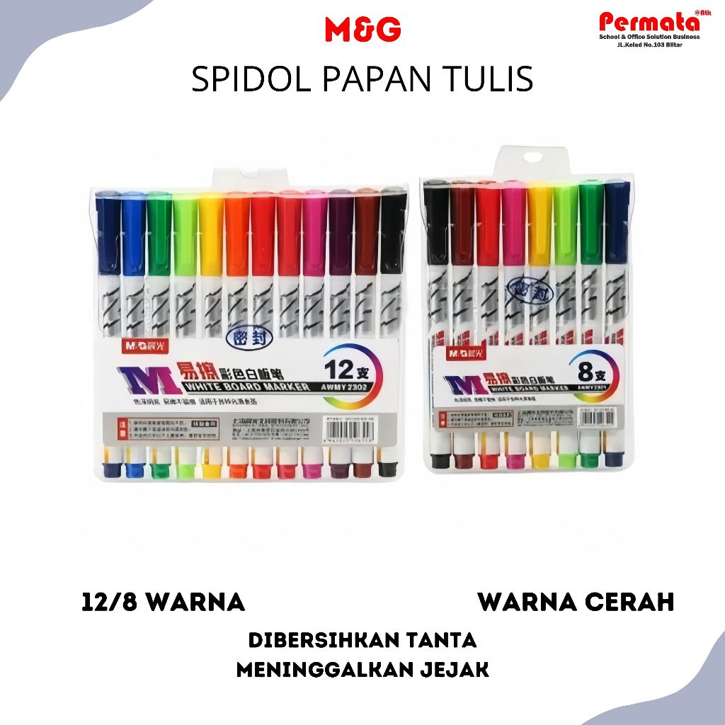 

Spidol M&G White Board Papan Tulis Berwarna Spidol Berbasis Air Yang Dapat Dihapus Tidak Beracun