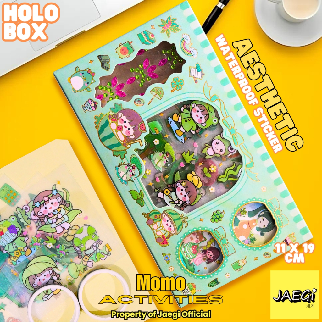 

JAEGi - Sticker Aesthetic Karakter Zizi & Animal Edition Sticker Roll Tape 2 Roll + 6 Lembar + Sticker Diamond