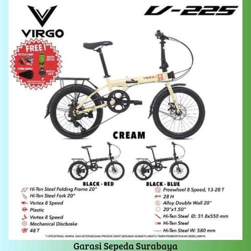 SEPEDA LIPAT VIRGO V 225 UKURAN 20 INCH 8 SPEED,SEPEDA READY SEMUA WARNA - TERMURAH - BERKUALITAS