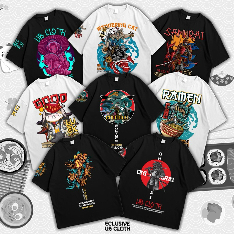 Kaos Oversize JAPAN SERIES RAMEN SAMURAI UNISEX PRIA DAN WANITA OVERSIZED COTTON COMBED 20
