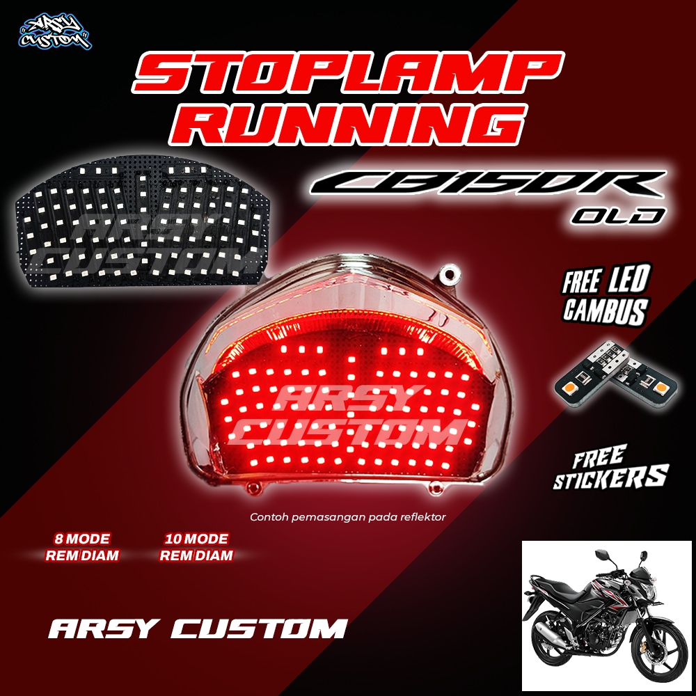 Lampu Rem LED CB 150R Old 8 10 Mode Running Free Lampu T10 Lampu Belakang Variasi Motor Honda