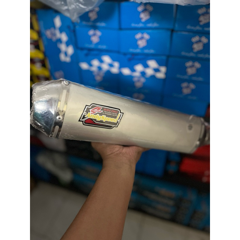 KNALPOT SILINSER SLENSER ANDYSPEED KAPSUL ORIGINAL SURABAYA SET KLEM SLENSER ANDYSPEED SET KLEM PER