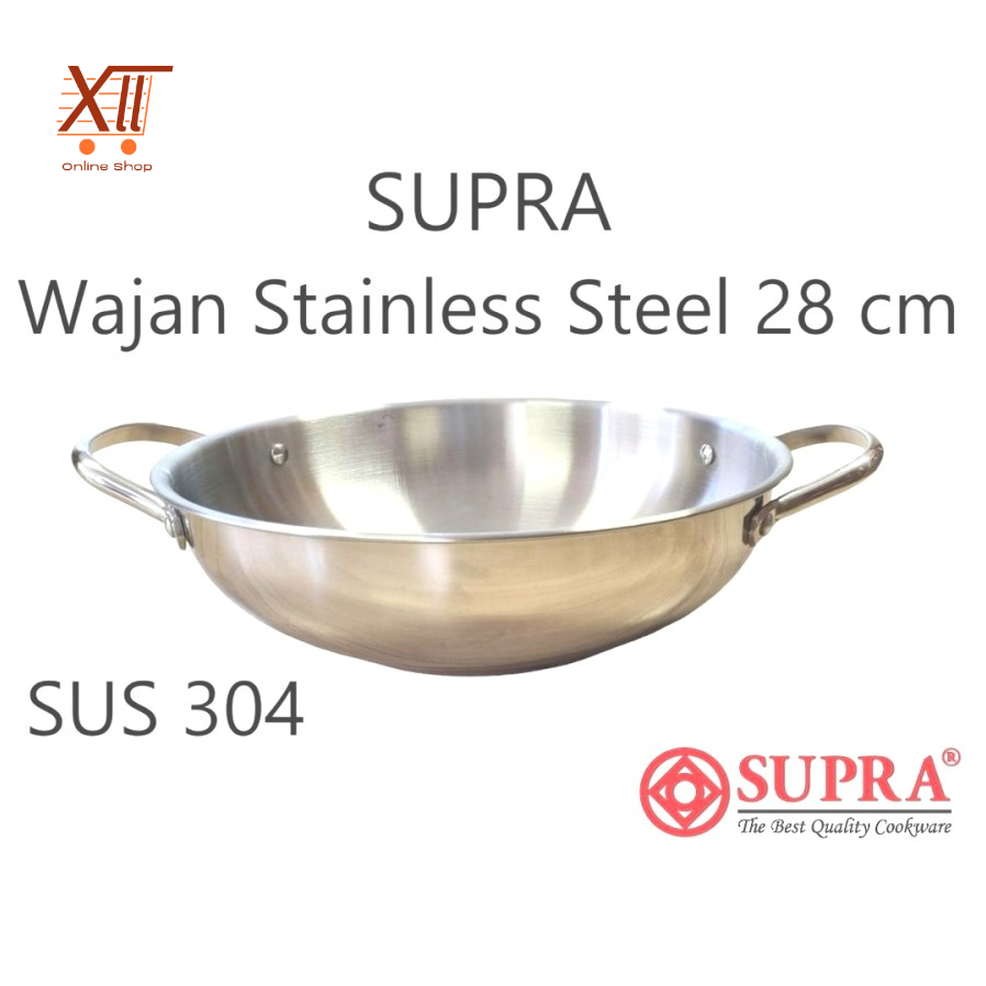 SUPRA PROFESSiONAL IMPACT SERiES Stainless SUS 304 WOK Ø28 Cm Wajan Kuali Masak Full Stainless