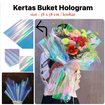 

20 lembar tebal kertas wrapping hologram ukuran 57*57 (1 PACK)