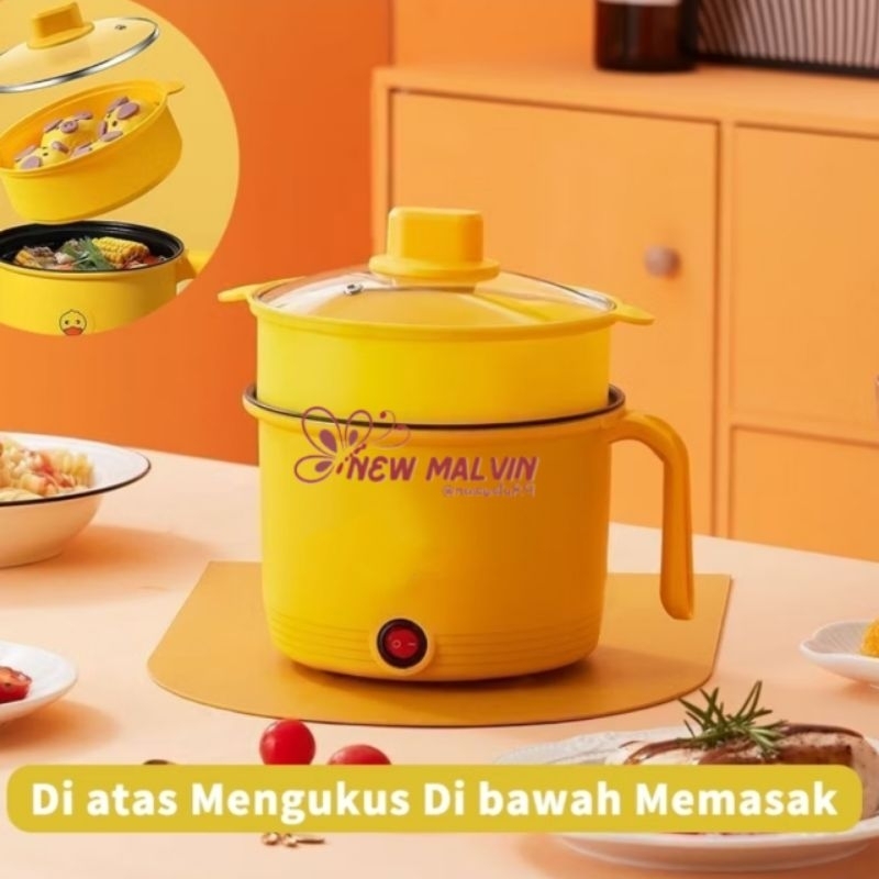 Panci serbaguna 2 in 1, teflon anti lengket, bisa untuk masak nasi dan mengukus