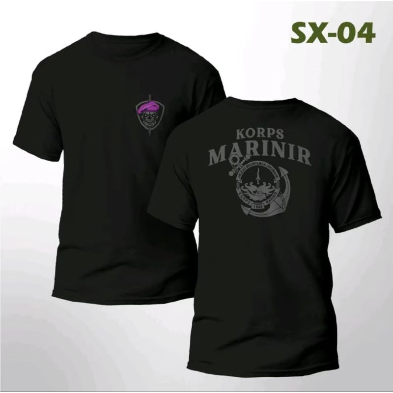 KAOS KORPS MARINIR BARET UNGU TENGKORAK NEW MODEL