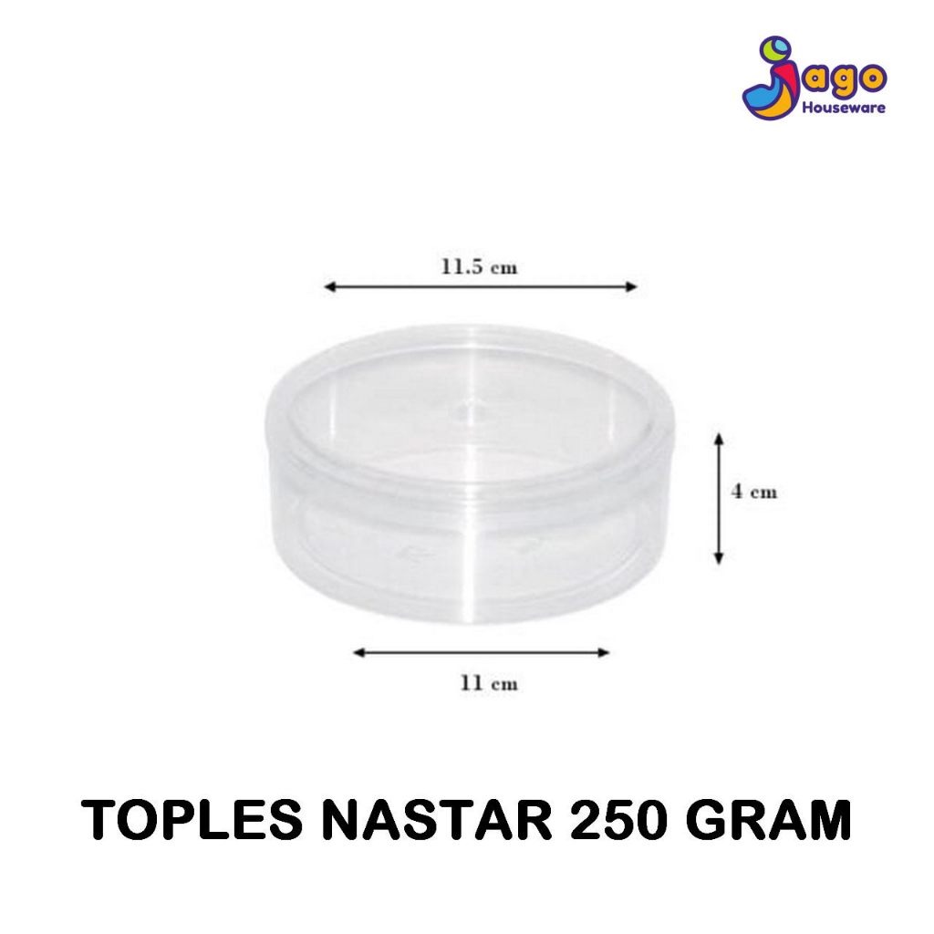 Miawmiaw_Id 12 Pcs Toples Nastar 250Gr & 500Gr Susan, Toples Kue Kering Bulat Mika Ps Bening, Toples