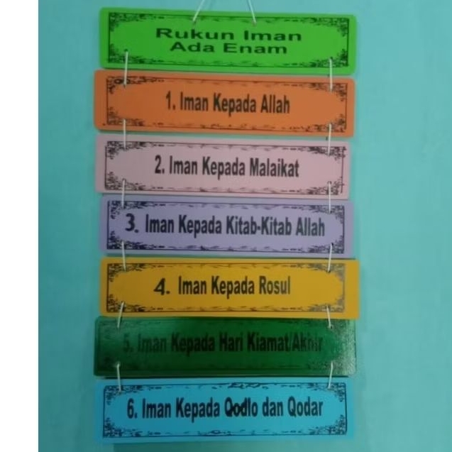 gantungan dinding rukun iman mainan kayu