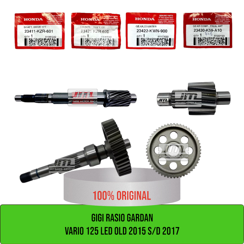 Rasio gardan vario 125 led old 2015 s/d 2017 23411-KZR-601 23421-KZR-600 23422-KWN-900 23430-K59-A10