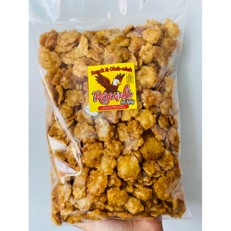 

Piscoklegit_ 1Kg Emping Melinjo Pedas Manis Gongso Gula Merah Lengket Renyah Premium Rajawali Bu