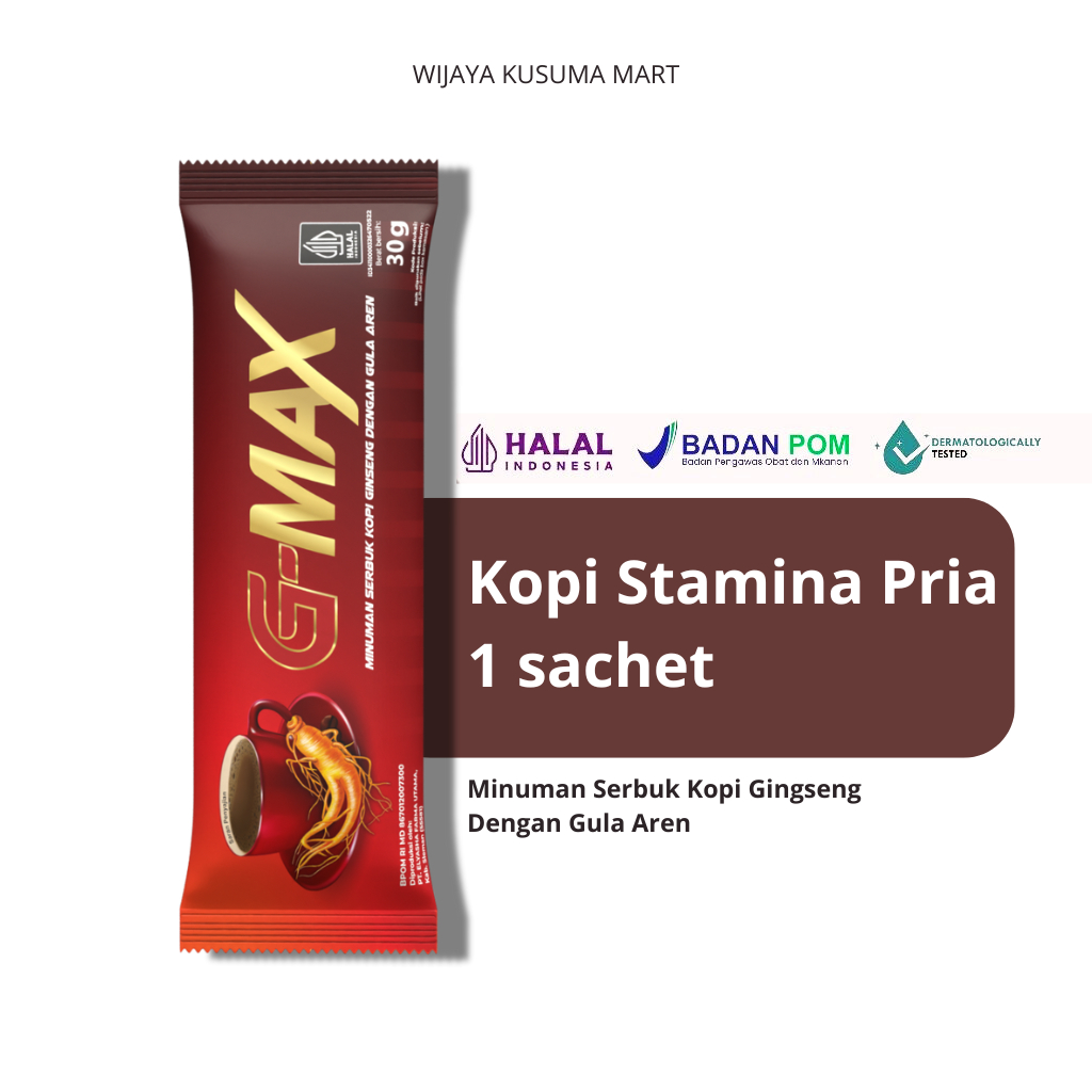 

G MAX Kopi Ginseng Kopi Stamina Kemasan 1 Sachet