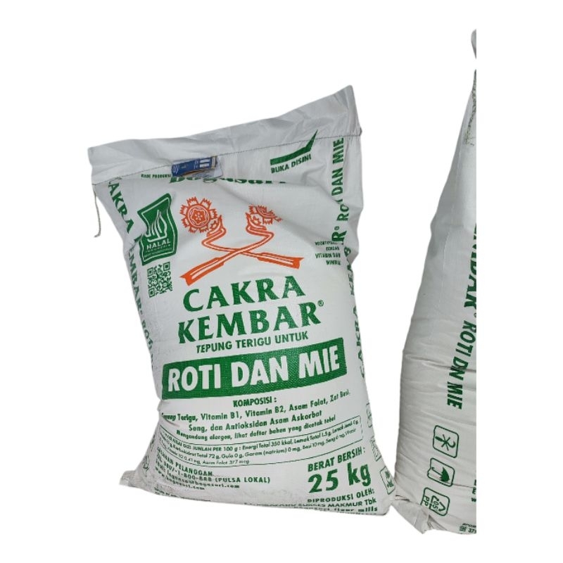 

tepung terigu cakra kembar isi 25kg sak