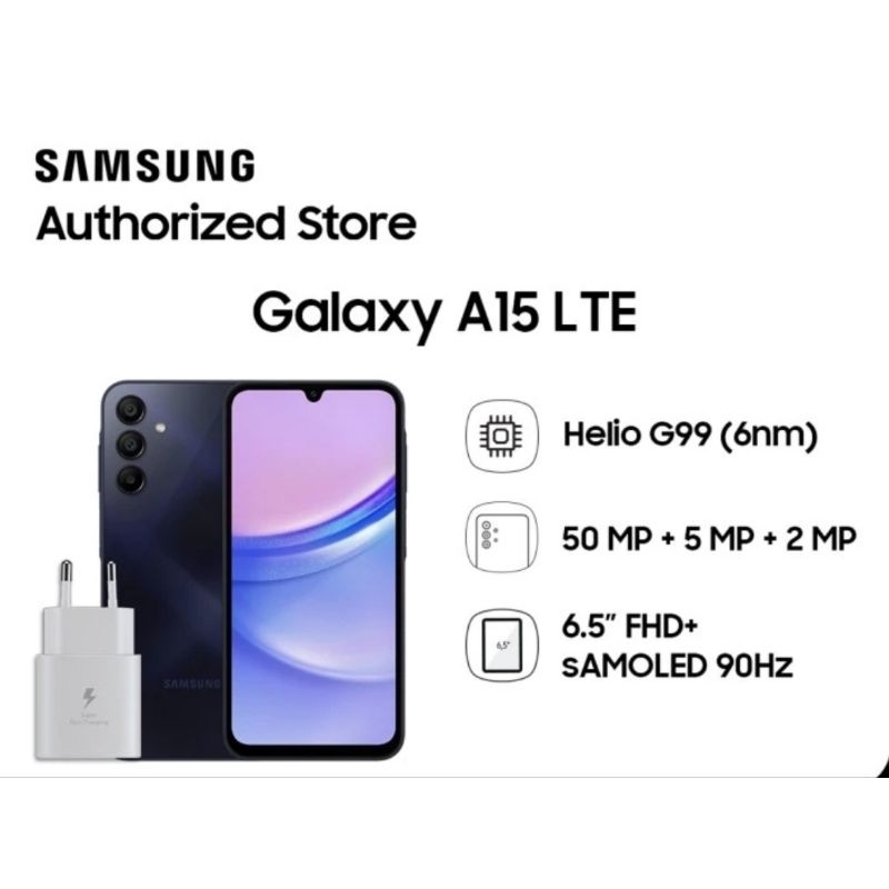 Samsung A15 4G Ram8/256Gb Garansi Resmi Samsung FREE ADAPTOR 25WAT