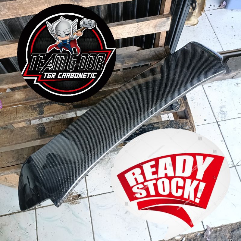 spoiler wing belakang carbon karbon kevlar honda jazz ge8 2008-2013 model mosulo ready stok