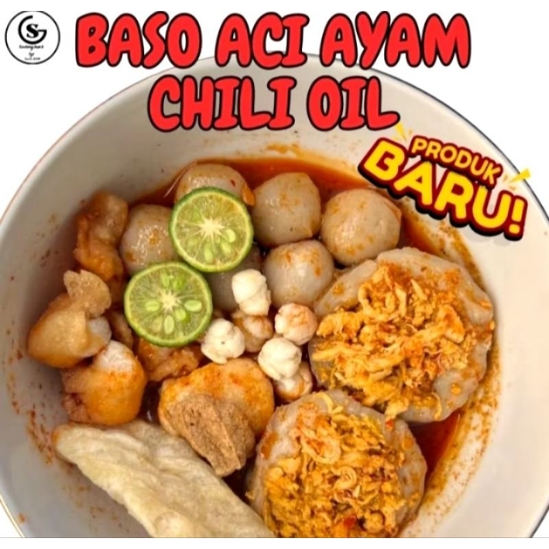 

CILOK ISI AYAM KUMPLIT TOPING CHILI OIL/ BASO ACI AYAM INSTAN KUMPLIT