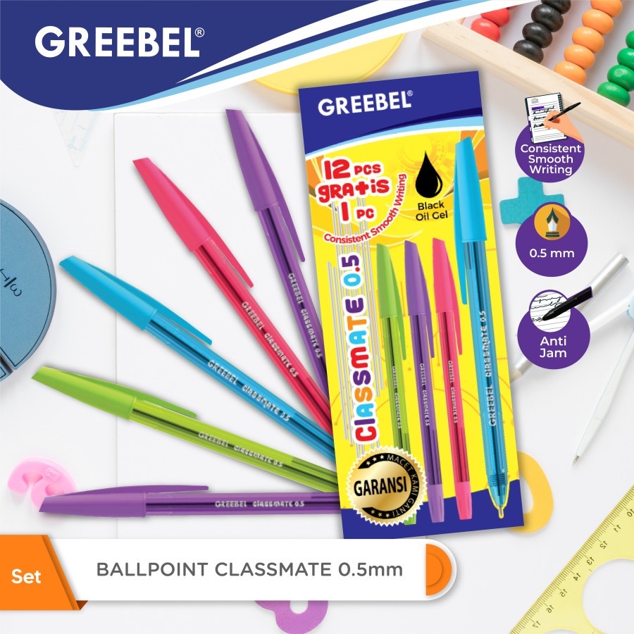 

PULPEN OIL GEL GREEBEL CLASSMATE 0,5MM HITAM TERLARIS