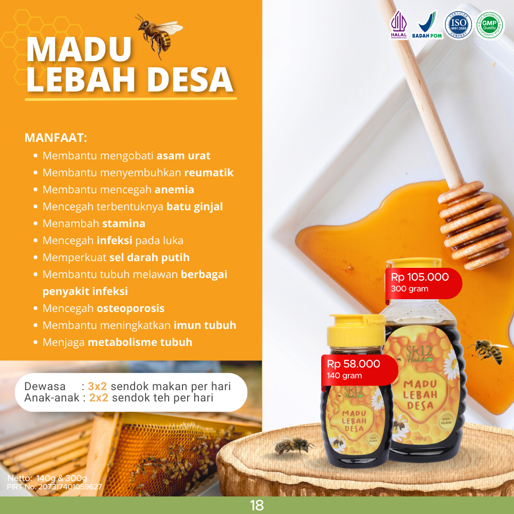 

MADU ASLI SR12 MADU LEBAH DESA SR12 ORIGINAL UNTUK MENINGKATKAN DAYA TAHAN TUBUH TERBAIK PREMIUM