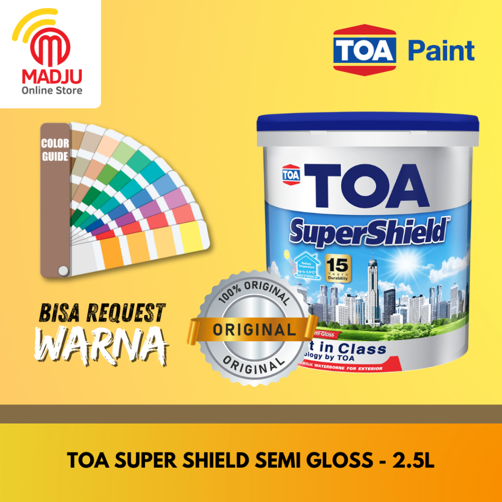 TOA Super Shield Semi Gloss - Cat Tembok Exterior Glossy Finish 2.5 Liter