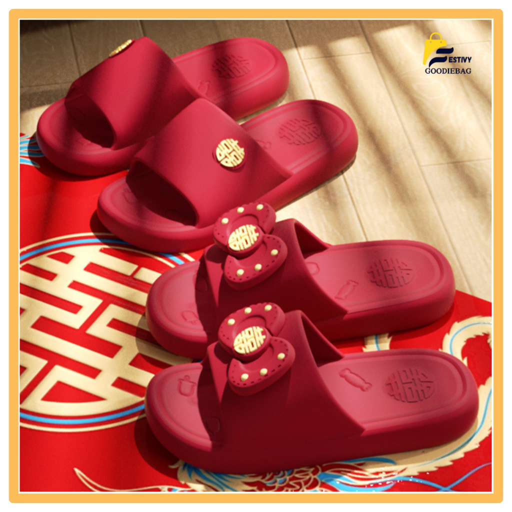 FG Sendal Selop Pengantin Grom/Bride Merah Shuang Xi WED141