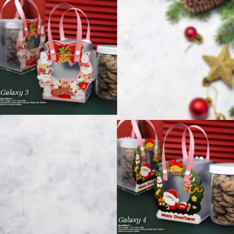 

Box Kue Natal GALAXY untuk Toples 750gr uk 13 x 9cm / Dus Kado Natal Christmas (1 Pcs)