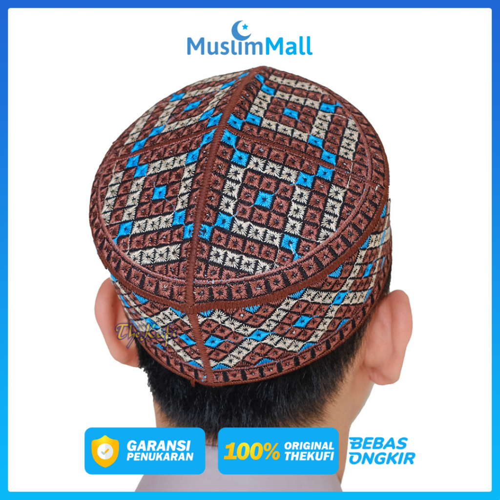 Peci Pakistani Super Premium Full Bordir Motif Desain Argyle 3 Warna High Quality Product - The Kufi