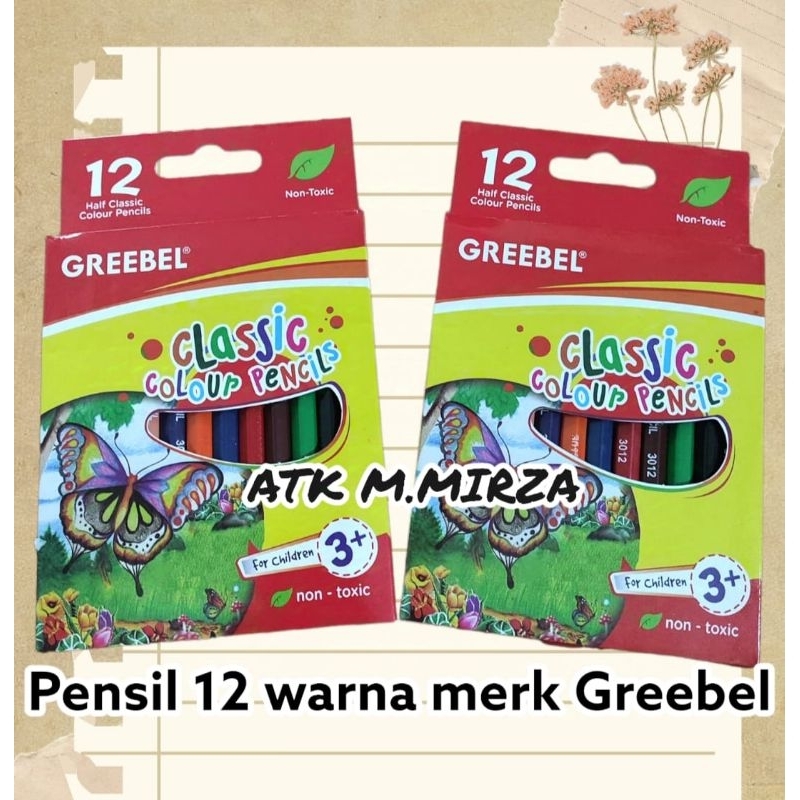 

Pensil 12 warna merk Greebel ukuran pendek