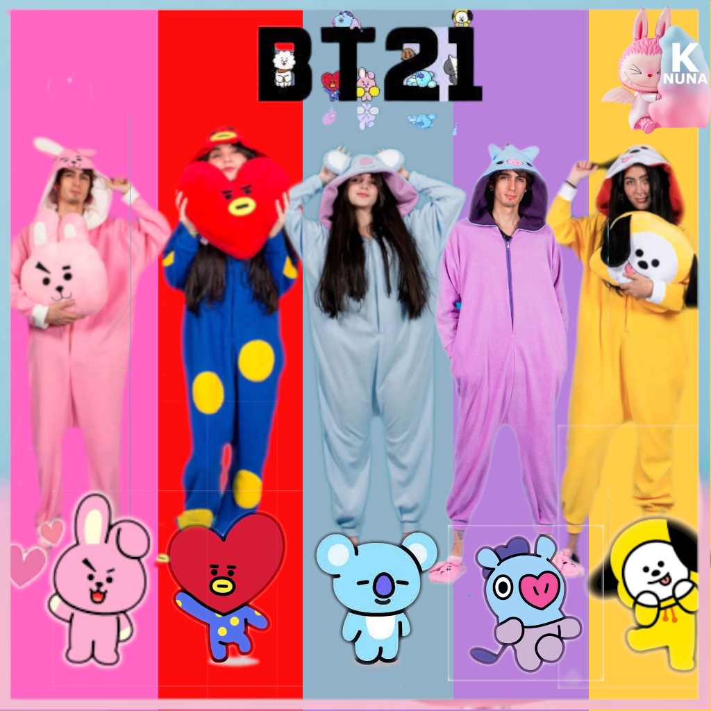 TATA BT21 BTS Dewasa Kostum Onesie Kigurumi Cosplay Piyama
