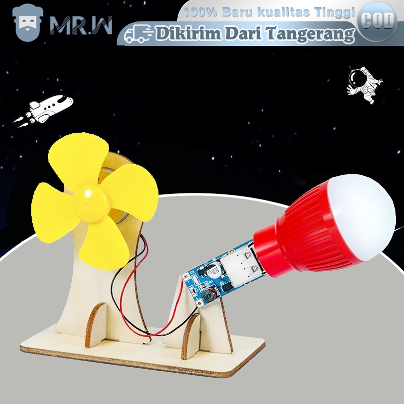 Mainan Wind Turbine Generator DIY Edukasi Generator Bohlam Kayu Mainan Generator Science Toys