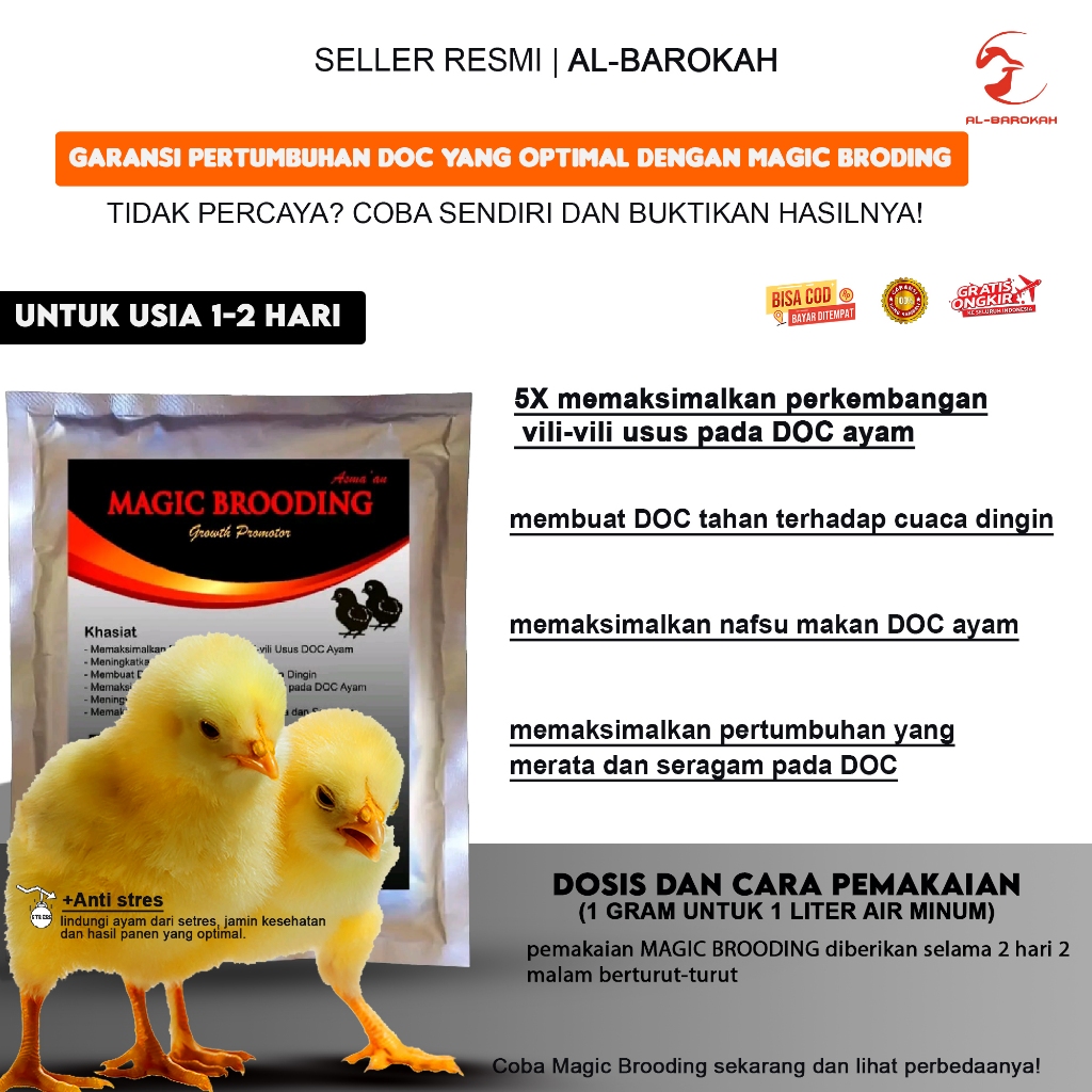 Vitamin ayam (Magic Brooding - Vitamin Khusus DOC Ayam untuk Pertumbuhan Optimal)