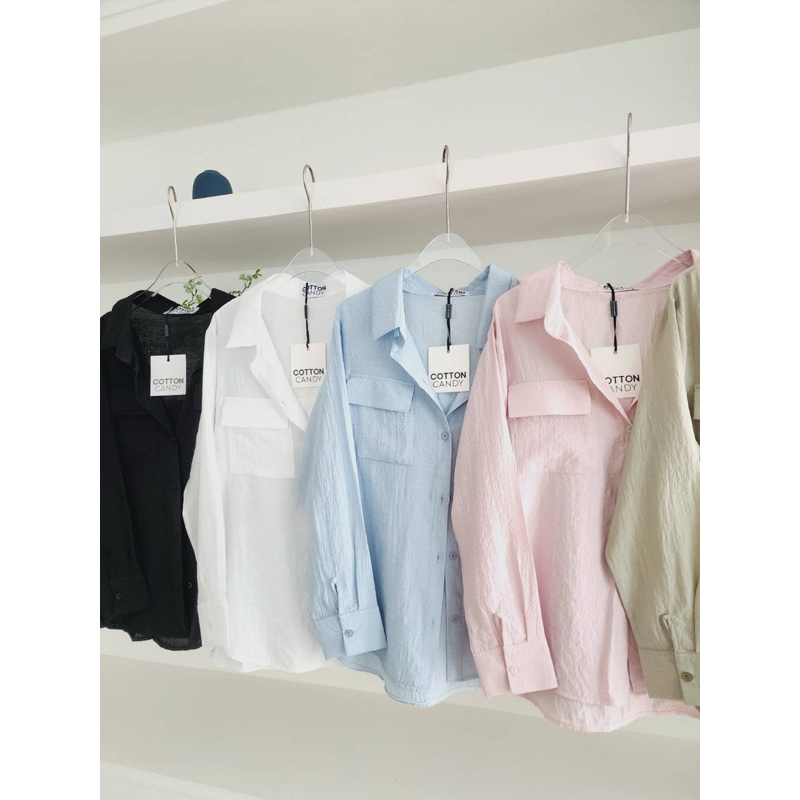 Cotton Candy Kemeja Poppy New | Cotton Candy Bangkok | Shirt Pastel | Korean Style | Kemeja Thin Tex