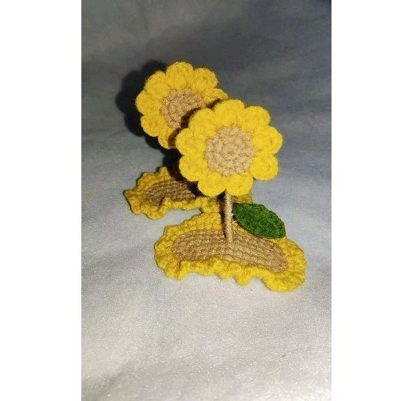 hairpin crochet sun flower ( 1pcs)