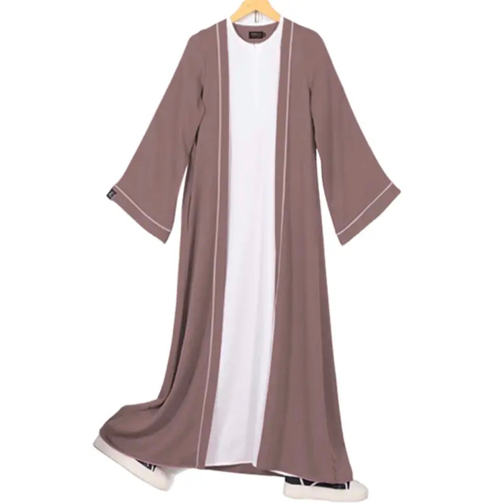 ZARQA Luna Abaya Gamis Muslimah Maxi dress arab saudi Polos Kombinasi Warna List Bisban