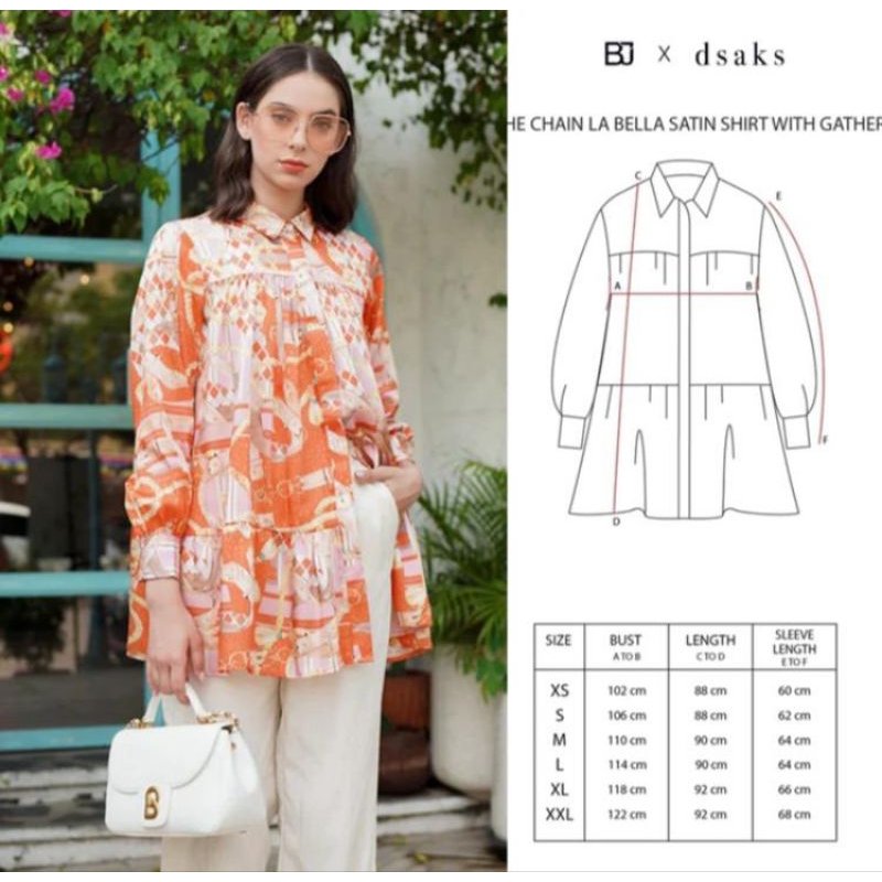 Benang Jarum - The Chain La Bella Satin Shirt With Gathars
