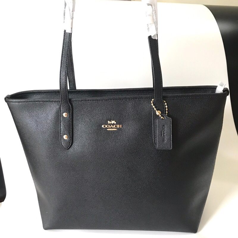 Tas Branded Wanita COACH City Zip Tote Leather Original Kulit Asli