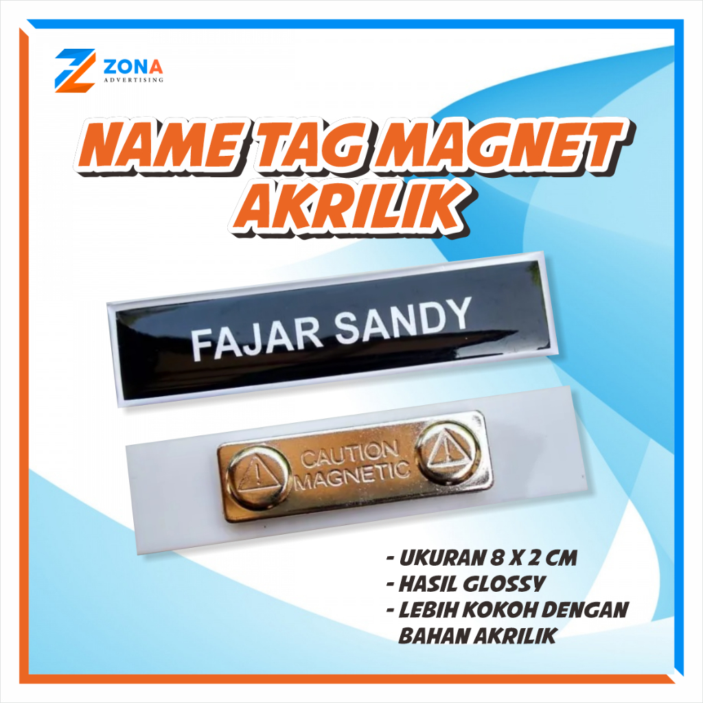 

NAME TAG / PIN NAMA / NAMETAG MAGNET / NAMETAG MAGNET AKRILIK