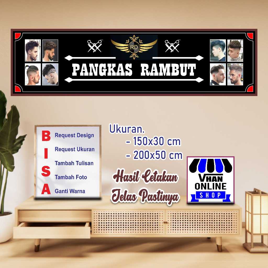 Spanduk Banner Keren Barbershop atau Pangkas Rambut Keren Murah