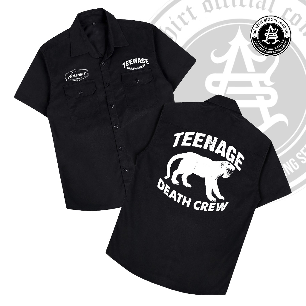 TENAGE Workshirt Metal / Kemeja Workshirt Pria Hitam / AOLSHIRT