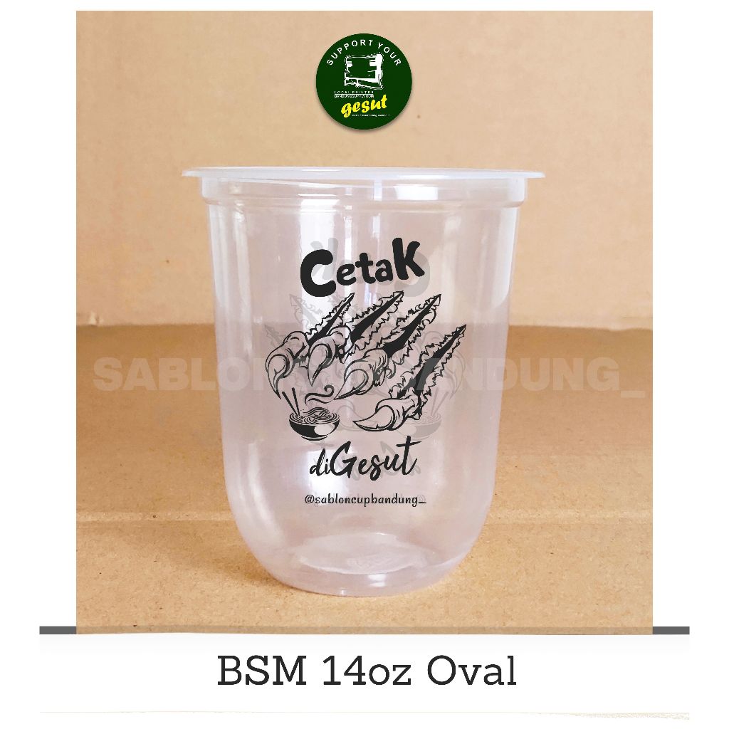 Sablon Cup 14oz Oval Sablon Plastik Cup Murah Sablon Cup Minuman