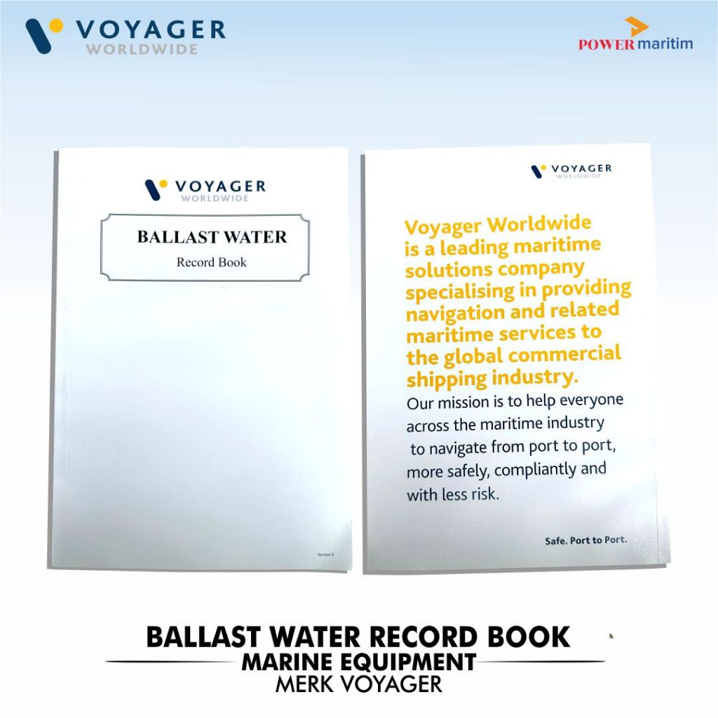 

Ballast Water Record Book Voyager World Wide Buku Catatan Air Marine Book