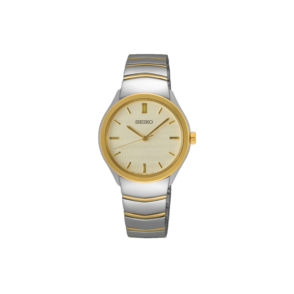 Jam Tangan Seiko Conceptual Women Champagne Dial Two Tone Stainless steel 30mm - SUR550P1