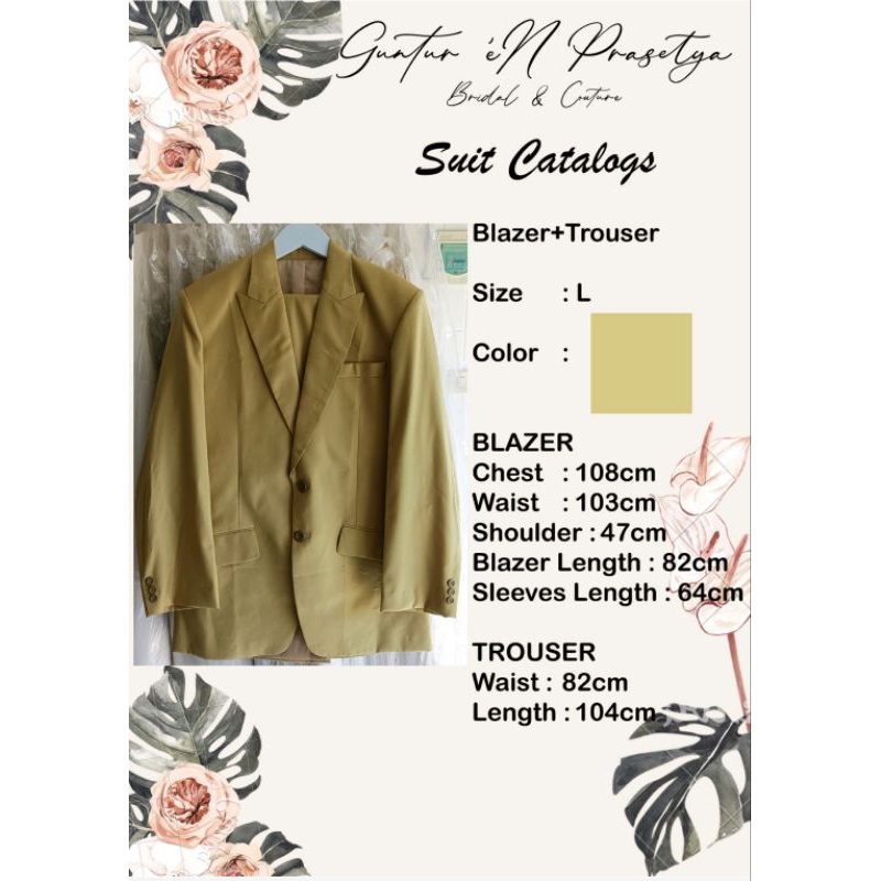 set jas + celana pria size L preloved second