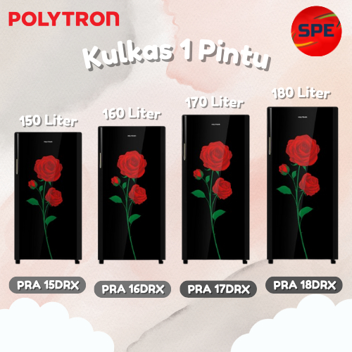 KULKAS POLYTRON 1 PINTU PRA15DRX / PRA16DRX / PRA17DRX / PRA18DRX GARANSI RESMI (MEDAN)